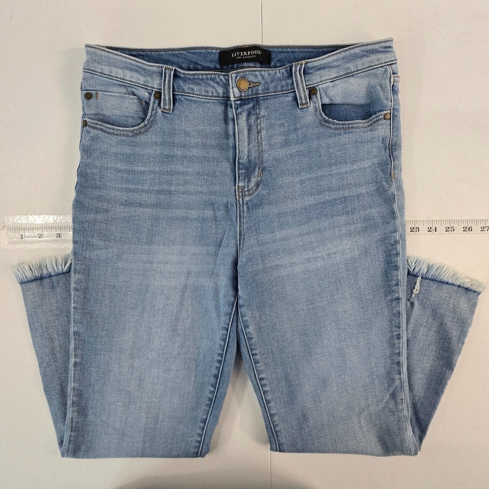 Liverpool Jeans 12/31 blue denim‎ light wash womens 6058 Hannah crop flare